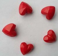 Червено Многостенно Сърце(12 мм)-за нанизване или Десятки!